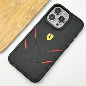 iPhone Sports Car FR Logo Side Four Line Design Leather Case Cover