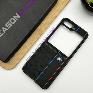 Samsung Galaxy Z Flip 5 Sport Car Logo Honeycomb Design Case Cover