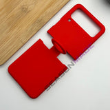 Samsung Galaxy Z Flip 4 Silk Feel Silicone Case Cover With Ring Holder