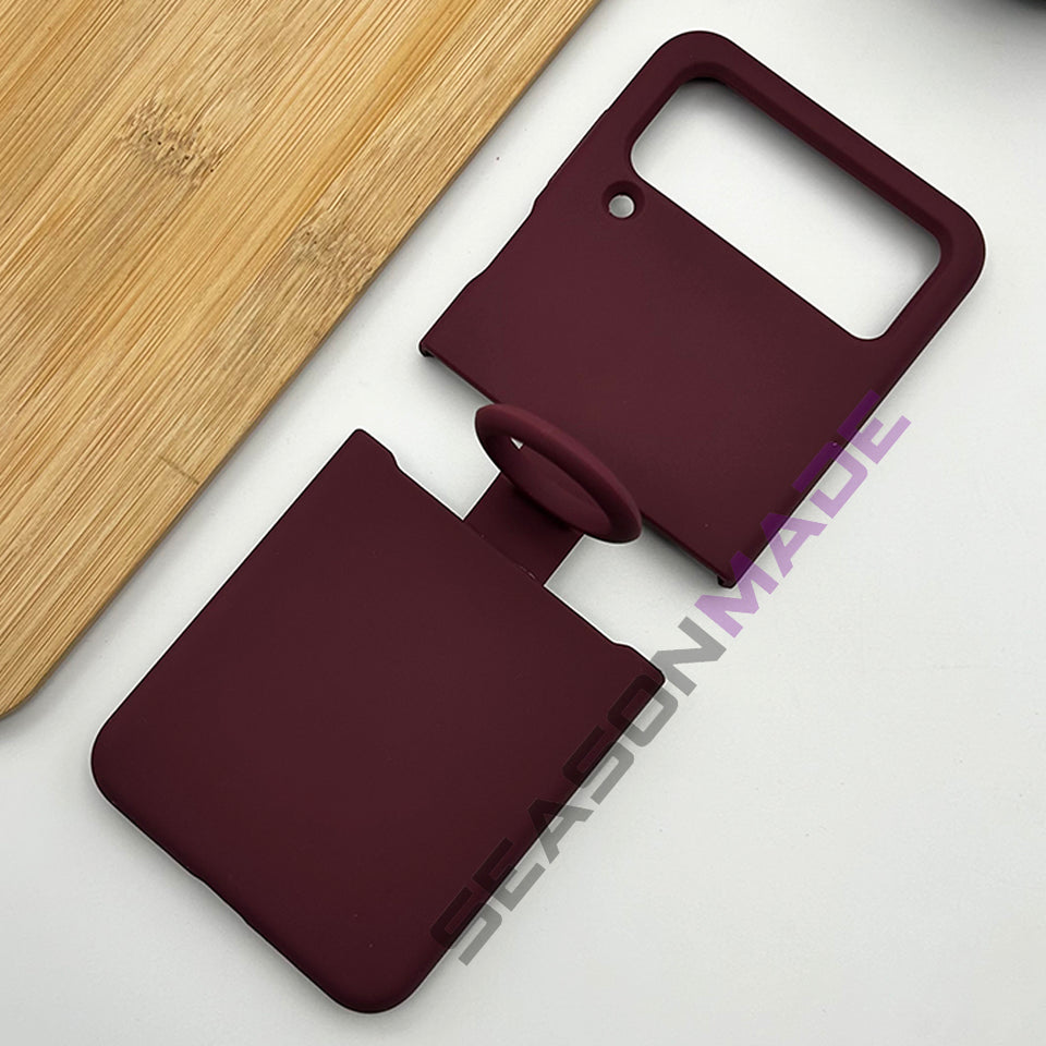 Samsung Galaxy Z Flip 4 Silk Feel Silicone Case Cover With Ring Holder