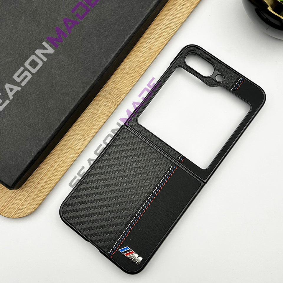 Samsung Galaxy Z Flip 5 BMW M Carbon Stitched Case Cover
