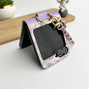 Samsung Galaxy Z Flip 6 Indian Art Designer Cover With Bracelet and Card Holder