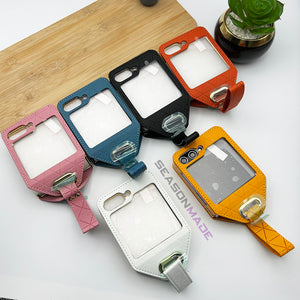 Samsung Galaxy Z Flip 5 Stitched Leather With Screen Protector Case Cover