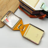Samsung Galaxy Z Flip 5 Stitched Leather With Screen Protector Case Cover