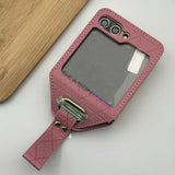 Samsung Galaxy Z Flip 5 Stitched Leather With Screen Protector Case Cover