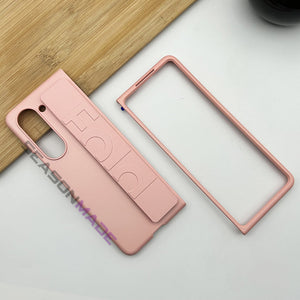 Samsung Galaxy Z Fold 5 Silk Hard Shell Strap Holder Pink Case Clearance Sale