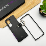 Samsung Galaxy Z Fold 5 Leather Inside Velvet With Ring Holder Case Cover
