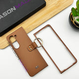 Samsung Galaxy Z Fold 5 Leather Inside Velvet With Ring Holder Case Cover