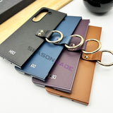 Samsung Galaxy Z Fold 5 Leather Inside Velvet With Ring Holder Case Cover