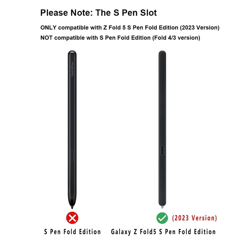 Samsung Galaxy Z Fold 5 Transparent Crystal Hard Shell Cover Case With S-Pen Slot