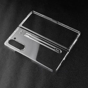 Samsung Galaxy Z Fold 5 Transparent Crystal Hard Shell Cover Case With S-Pen Slot