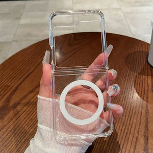 Samsung Galaxy Z Flip 6 Transparent Case With Magnetic MagSafe Ring