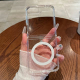 Samsung Galaxy Z Flip 6 Transparent Case With Magnetic MagSafe Ring