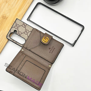 Samsung Galaxy Z Fold 5 Luxury Brand GG Wallet Case Cover