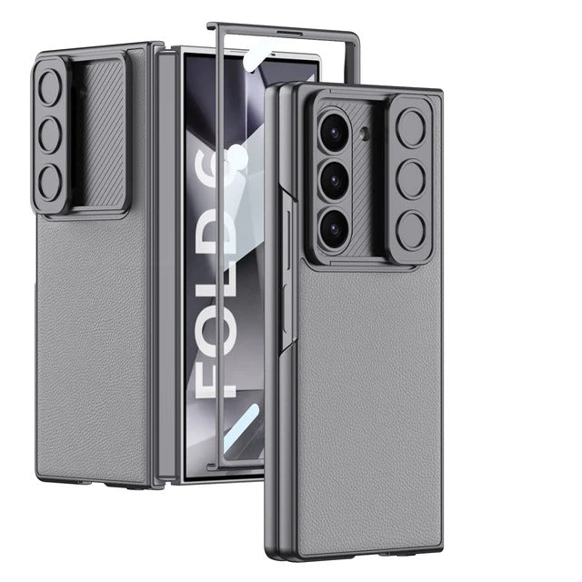 Samsung Galaxy Z Fold 6 Leather Cover With Camera Protective Shutter