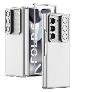 Samsung Galaxy Z Fold 6 Leather Cover With Camera Protective Shutter
