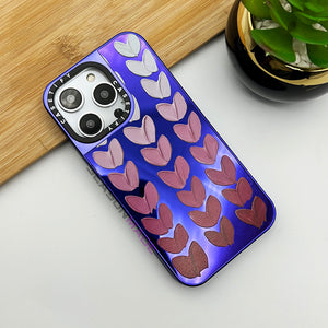 iPhone 12 | 12 Pro Luxury Reflective Mirror Purple Heart Case Cover Clearance Sale