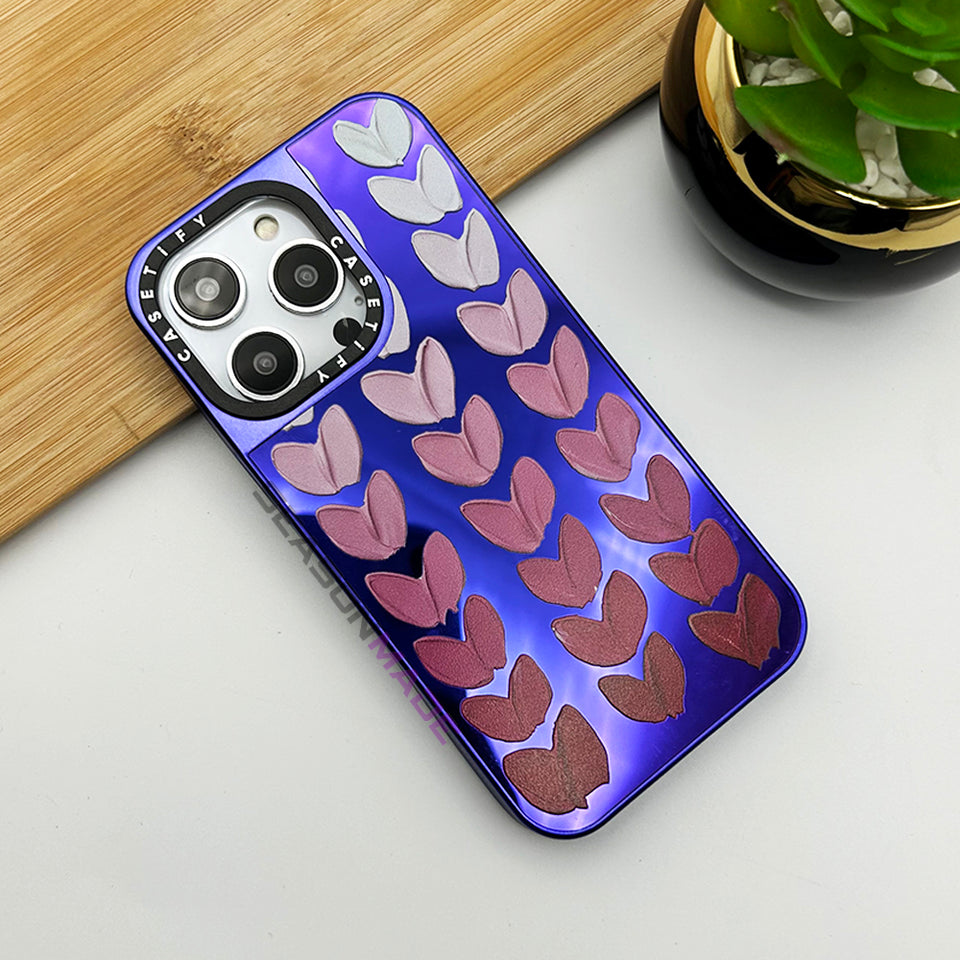 iPhone 12 | 12 Pro Luxury Reflective Mirror Purple Heart Case Cover Clearance Sale
