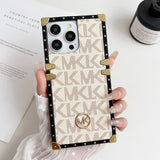 iPhone Luxury Branded MK Letter Square Shaped Trunk Leather Case