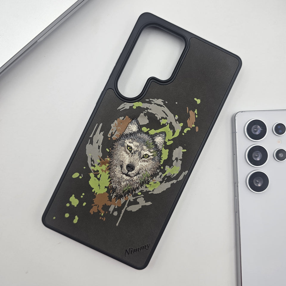 Samsung Galaxy S25 Ultra Animal Embroiderey Leather Magsafe Case