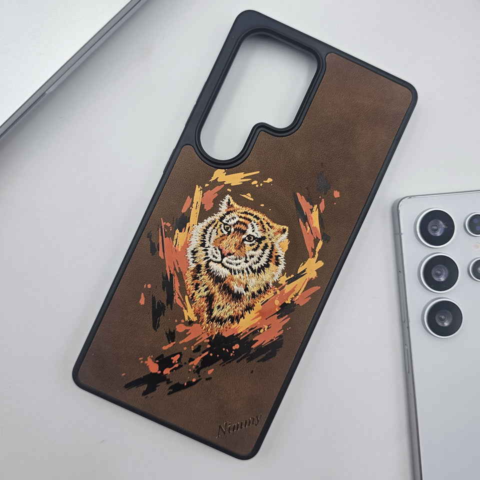 Samsung Galaxy S25 Ultra Animal Embroiderey Leather Magsafe Case