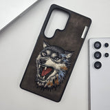 Samsung Galaxy S25 Ultra Animal Roar Embroiderey Leather Magsafe Case