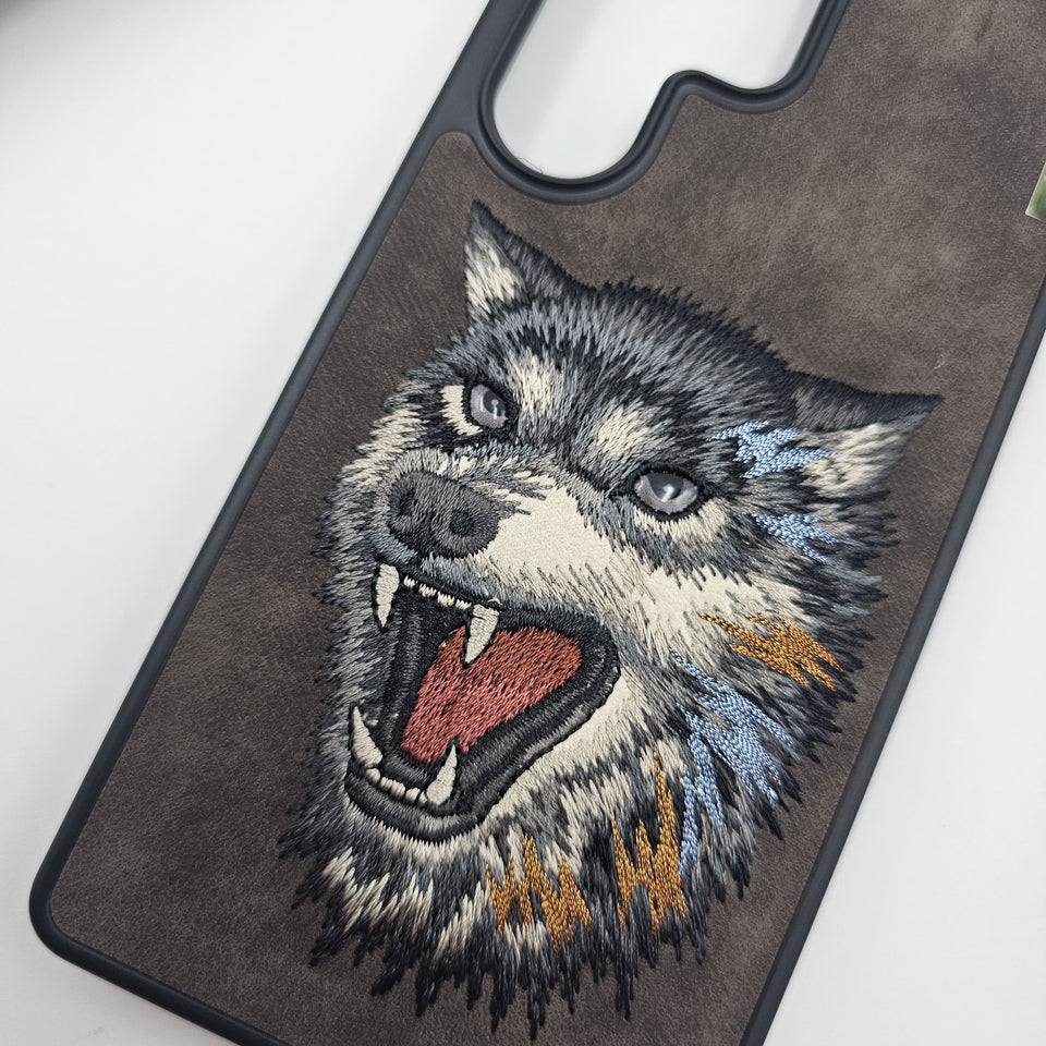 Samsung Galaxy S25 Ultra Animal Roar Embroiderey Leather Magsafe Case