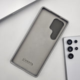 Samsung Galaxy S25 Ultra Dotted Feel Leather Foldable Stand Camera Protection Case Gray