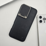 iPhone Leather Foldable Metal Stand Camera Protection Case Inside Micro-Fibre