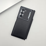 Samsung Galaxy Z Fold 6 Flip Card Holder S Pen Holder Foldable Metal Stand Case