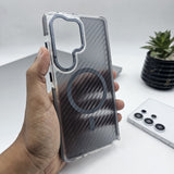 Carbon Fibre Matte MagSafe Case for Samsung Galaxy S25 Ultra | Smokey Finish Protection