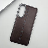 Samsung Galaxy S25 Edge Centre Stitched Leather Chrome Case