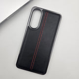 Samsung Galaxy S25 Edge Centre Stitched Leather Chrome Case
