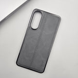Samsung Galaxy S25 Edge Centre Stitched Leather Chrome Case
