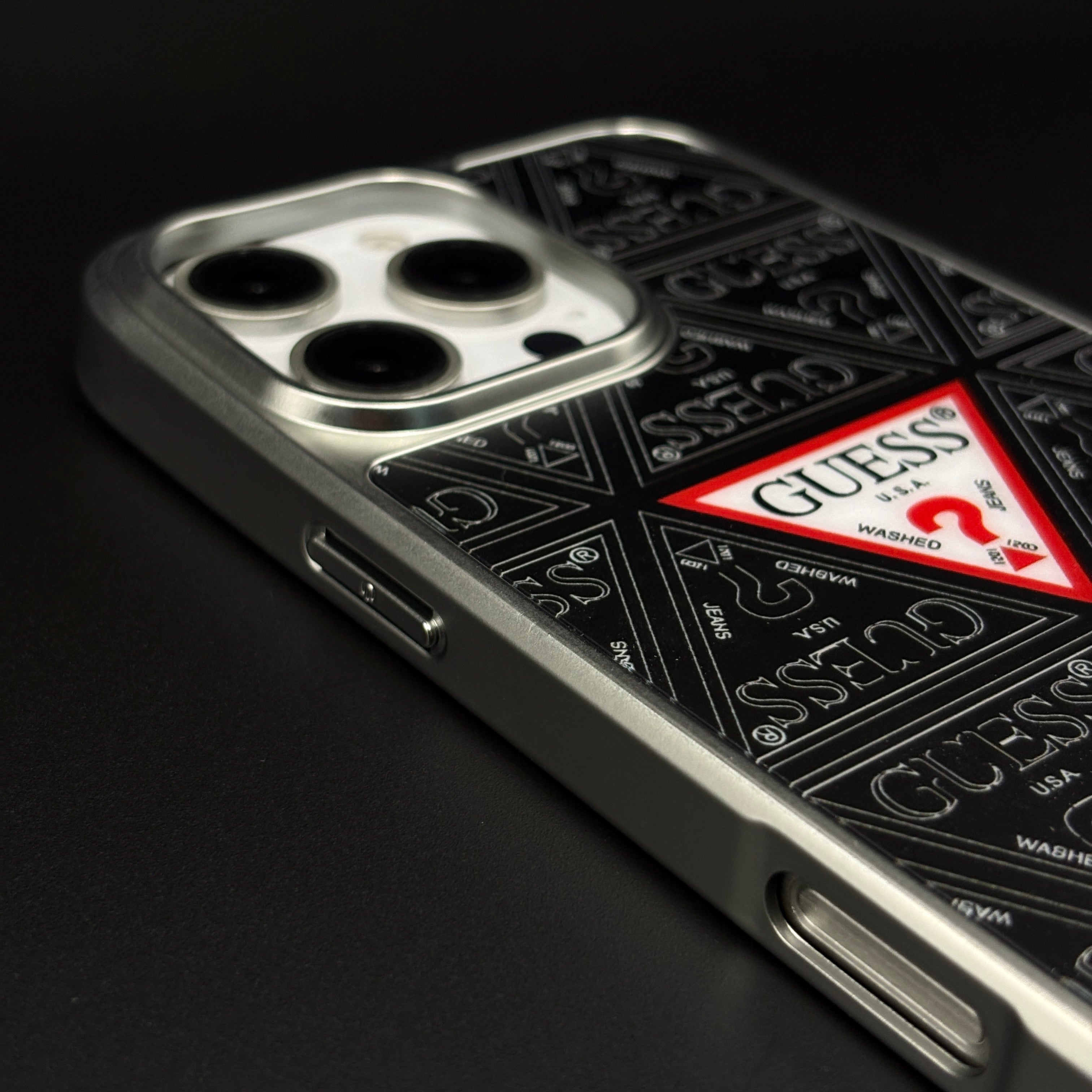 GS Fashion Brand Metal Style Frame Case Cover for iPhone