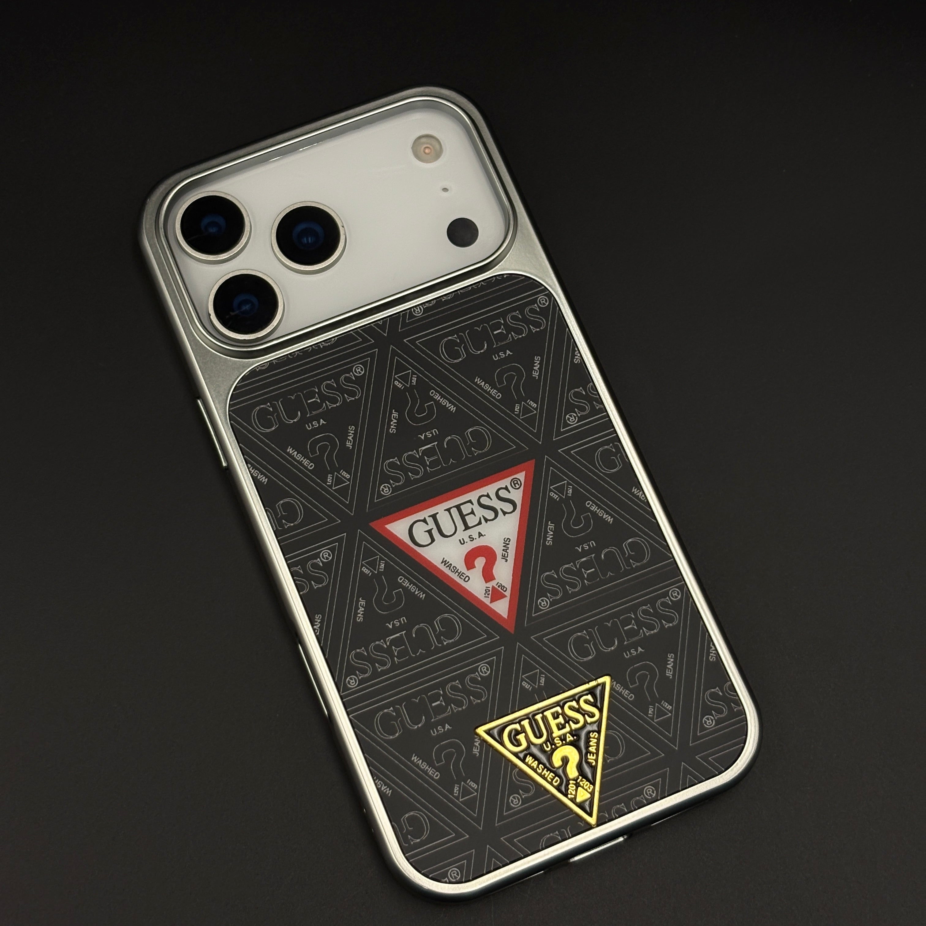 GS Fashion Brand Metal Style Frame Case Cover for iPhone 17 Series