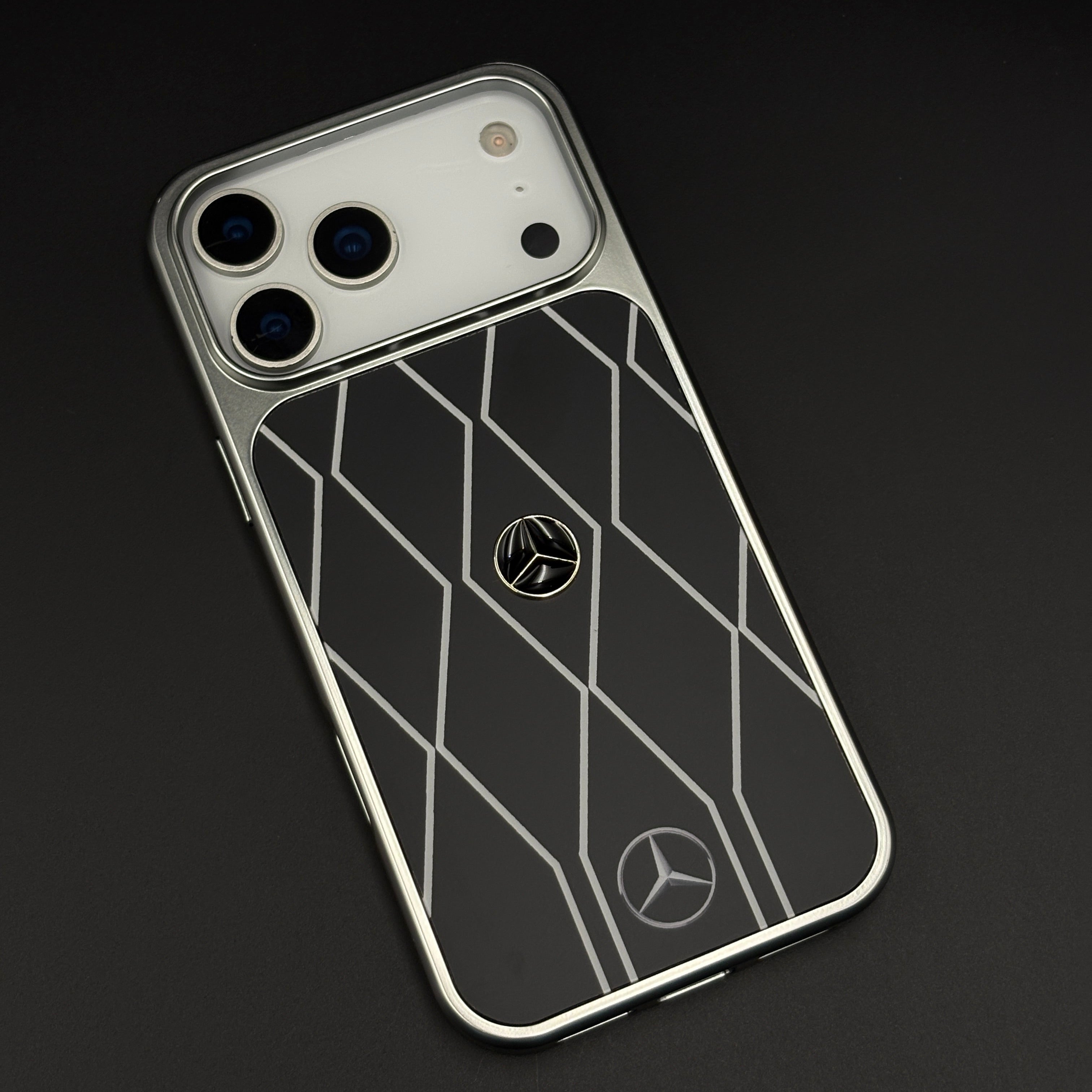 Merc Motorsport Inspired Metal Style Frame Case Cover for iPhone 17 Series