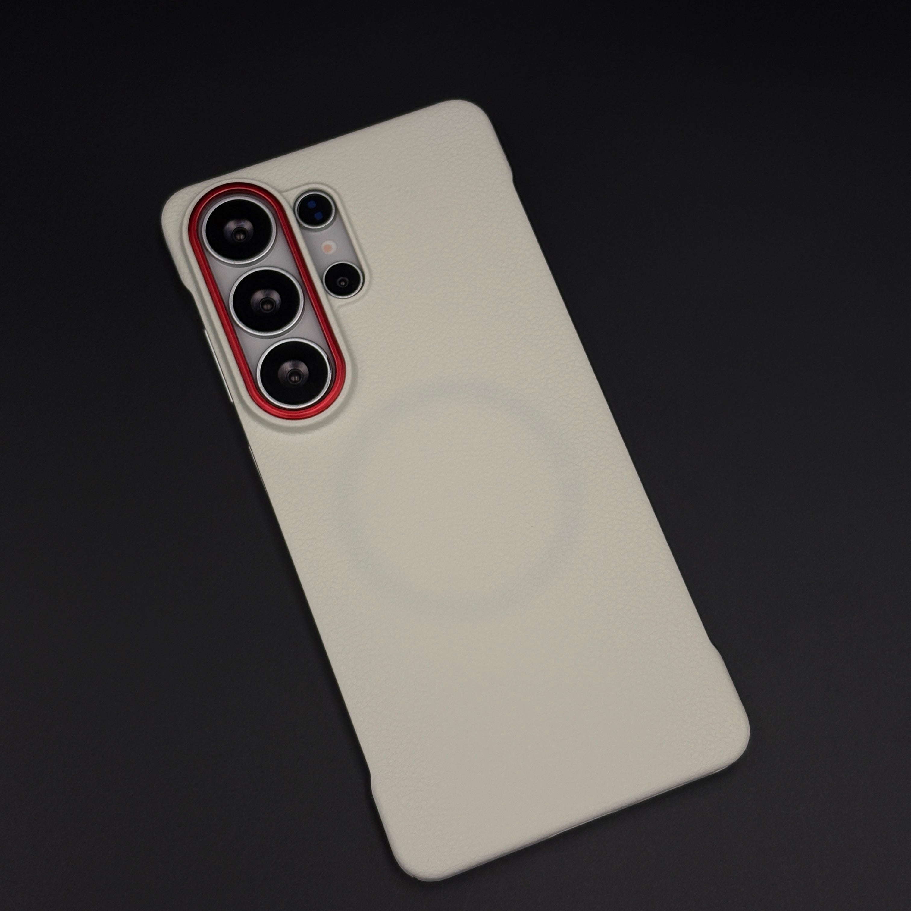 Frameless Dual Tone Bezel Leather Hidden MagSafe Case for Samsung Galaxy S26 Ultra