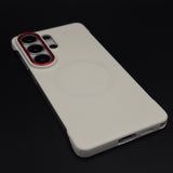 Frameless Dual Tone Bezel Leather Hidden MagSafe Case for Samsung Galaxy S26 Ultra