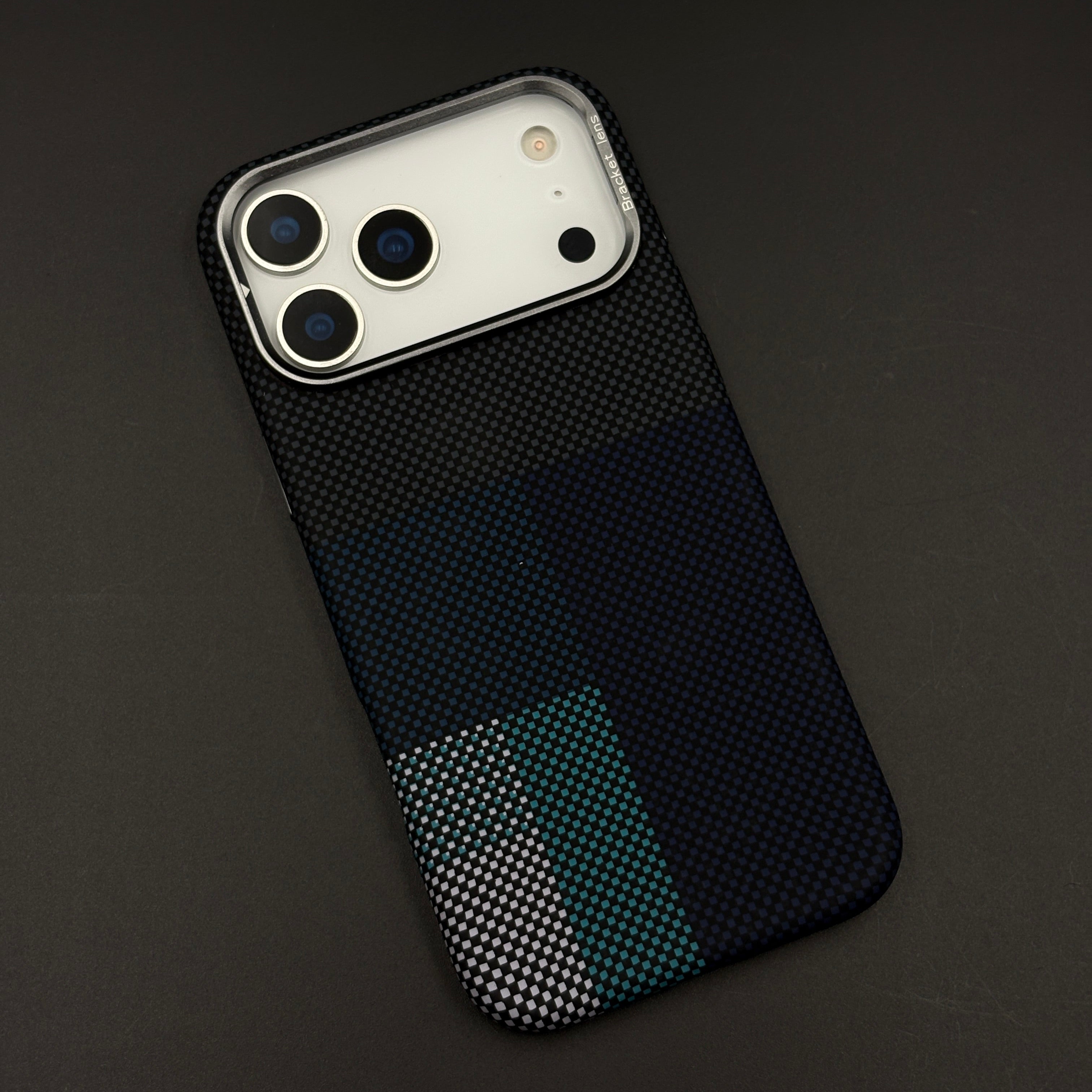 Blue Block Aramid Phone Case Cover with Hidden MagSafe for iPhone 17 Series | Camera Kickstand | Carbon Fibre Feel