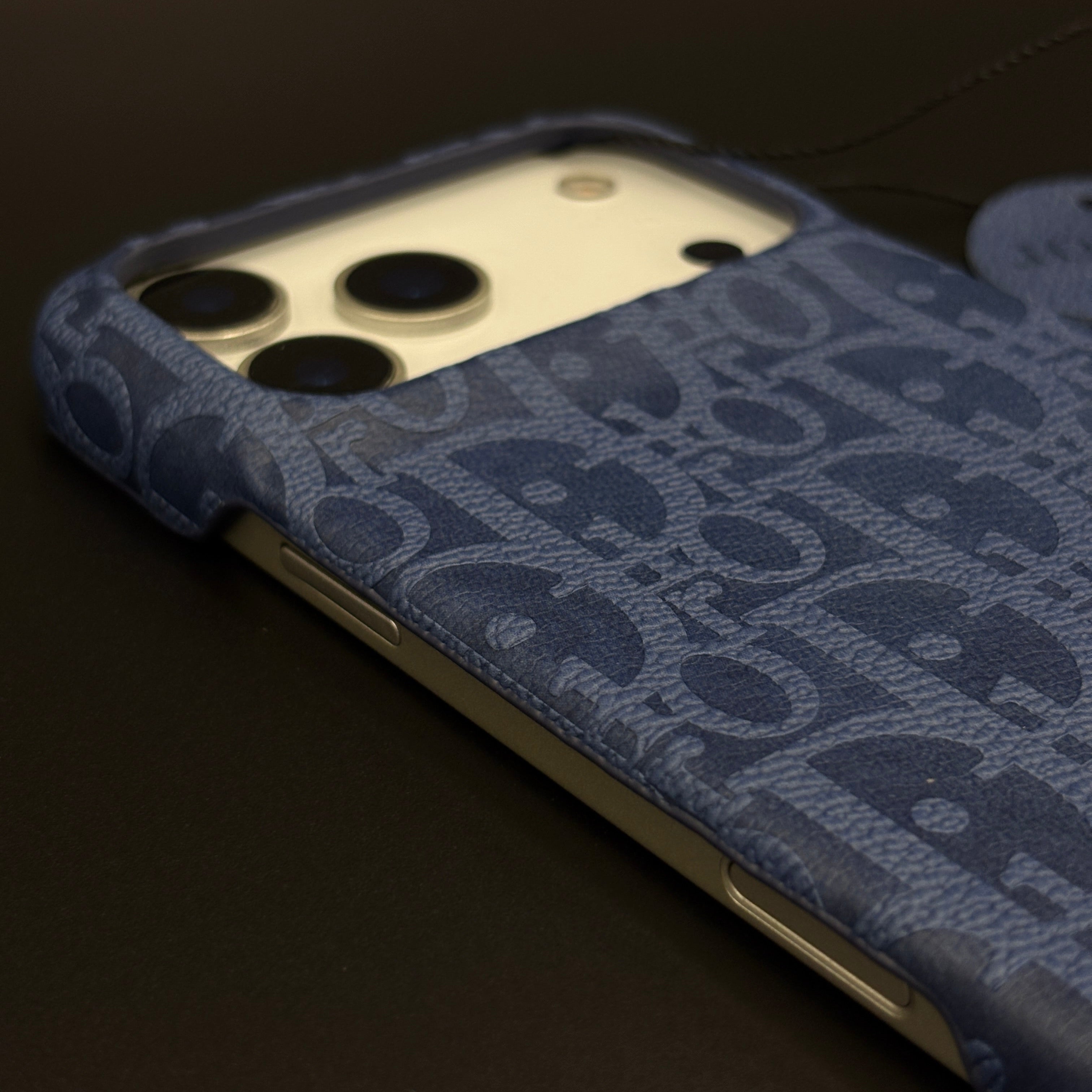 Luxury Oblique CD Monogram Blue Mobile Case Cover for iPhone 17 Series | Premium Designer inspired