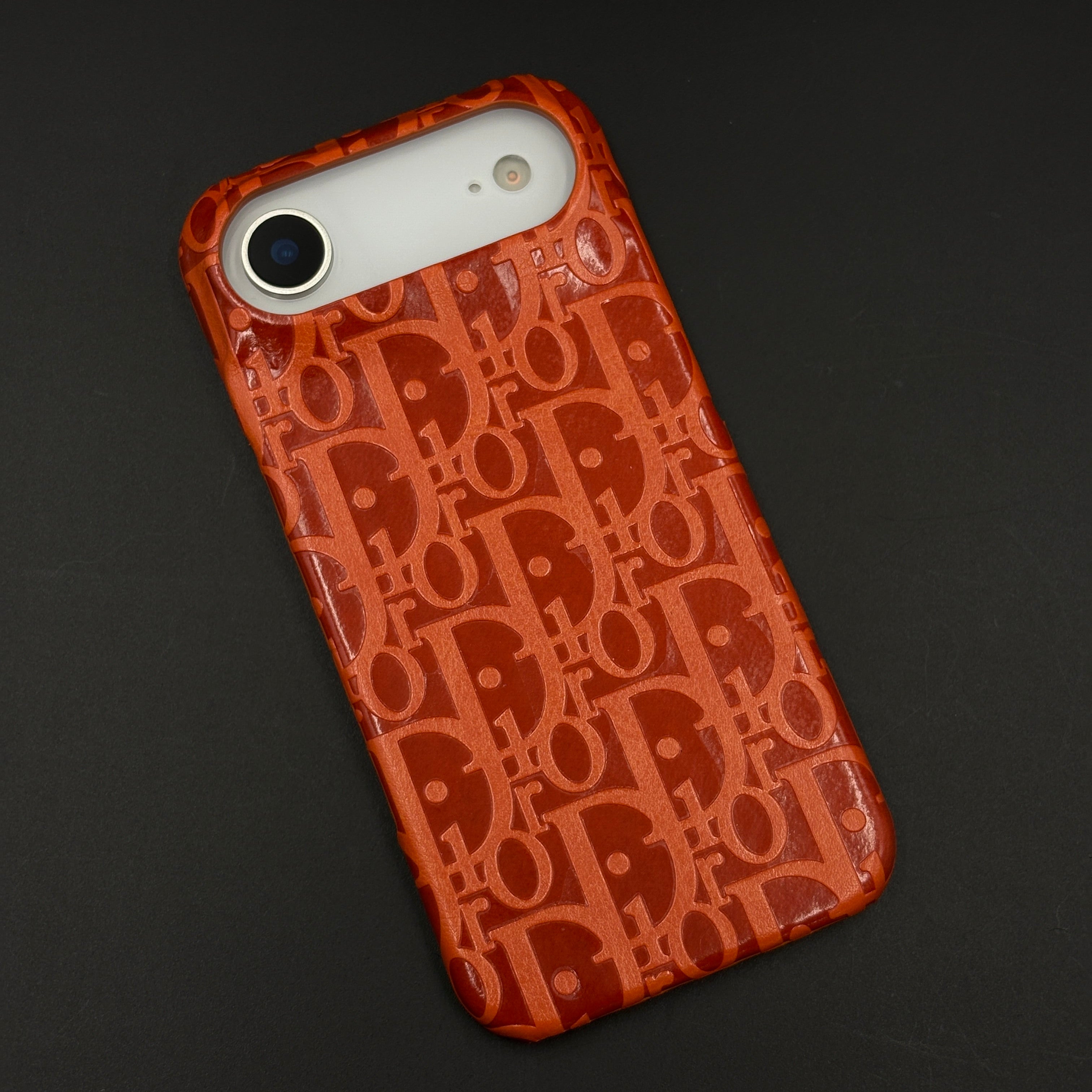 CD Embossed Designer Leather Phone Case Cover for iPhone 17 Air | Premium Craftsmanship