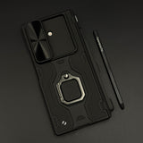 Rugged Armor Ring Stand Case Cover with Camera Slider & Stylus Pen for Samsung Galaxy Z Fold 7