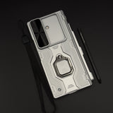 Rugged Armor Ring Stand Case Cover with Camera Slider & Stylus Pen for Samsung Galaxy Z Fold 7
