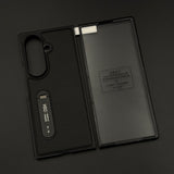 Elegant Stitched Leather Metal Kickstand Case for Samsung Galaxy Z Fold 8 Ultra with Front Screen Guard