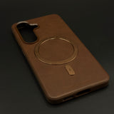 Luxury Leather MagSafe Mobile Case Cover for Samsung Galaxy S26 | Magnetic Charging Support
