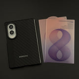 Carbon Fiber Texture Hidden MagSafe OG Case for Samsung Galaxy Z Fold 8 with 2 FREE Tempered Glass Protectors