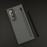 Silk Feel Liquid Silicone Phone Case Cover with Pen for Samsung Galaxy Z Fold 7 | Ultra-Soft Shockproof