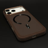 Luxury Dual Tone Leather Finish Textured MagSafe Case Cover for iPhone 17 Series
