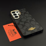 CC Luxe Heritage Monogram Case for Samsung Galaxy S26 Ultra with Gold Accent